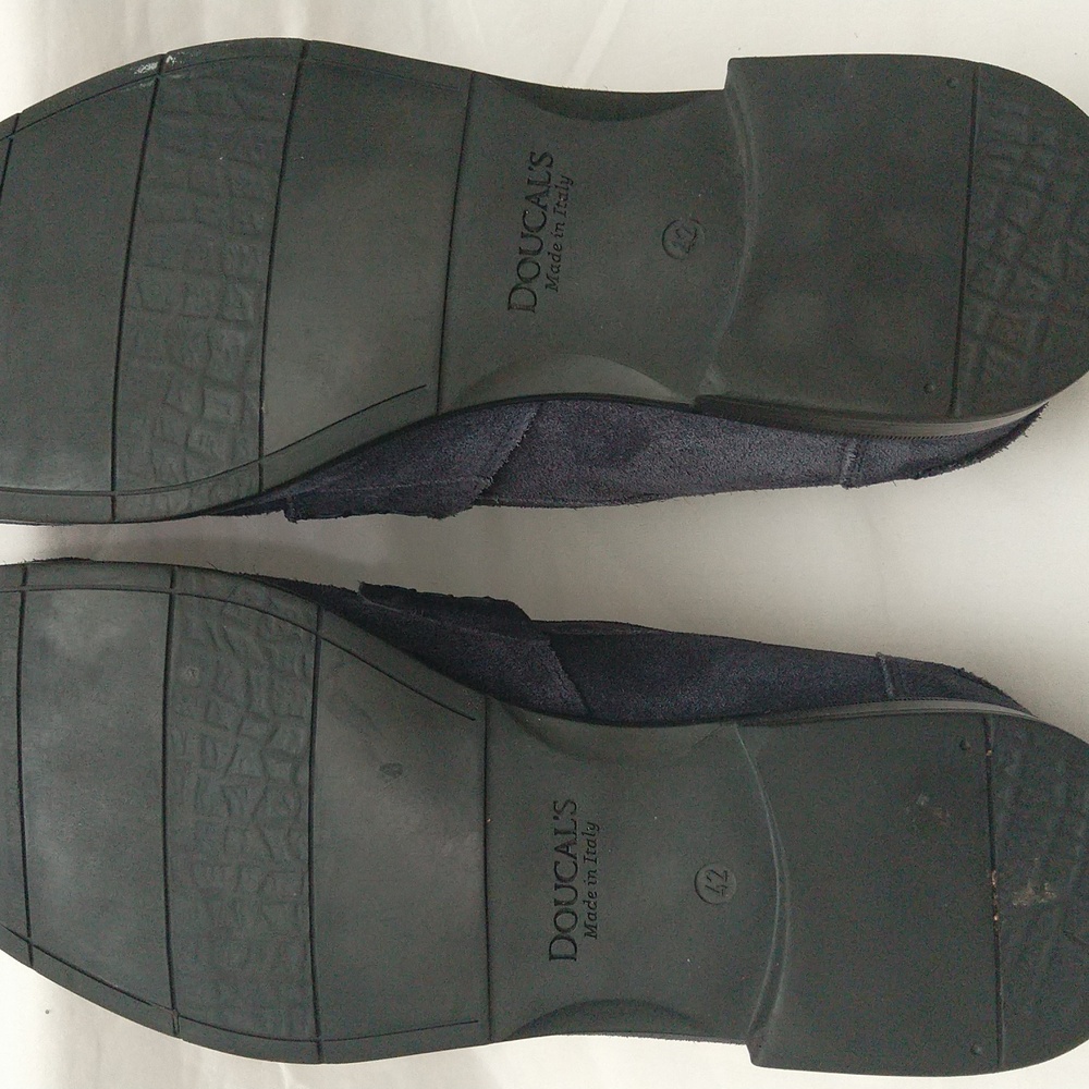 Doucal's Penny-slot suede slip on loafer dress shoes men's Sz 42 made in Italy - Picture 12 of 15
